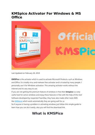 kmspico ms office 365 activator